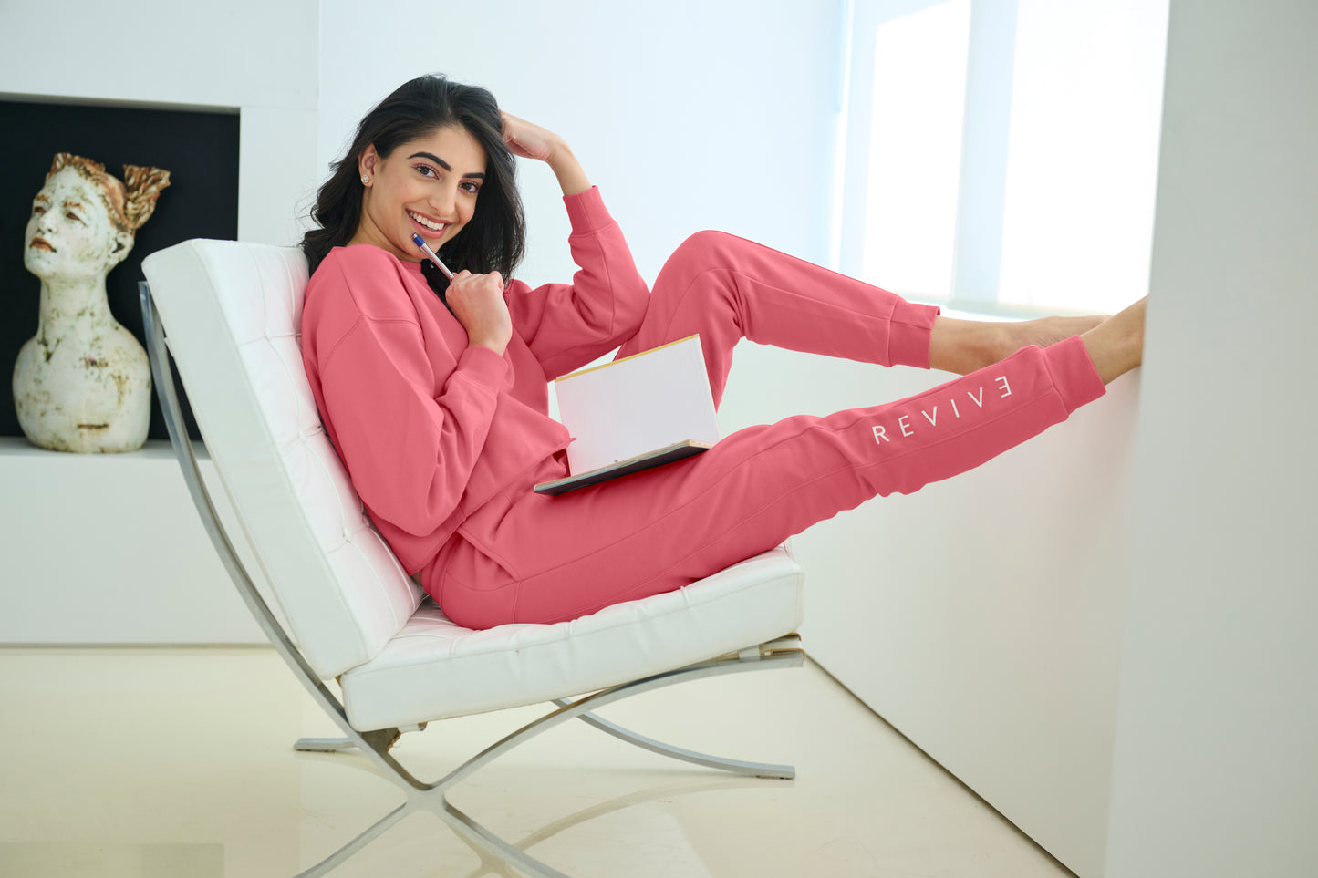 High Waisted Jogger - Dusty Rose