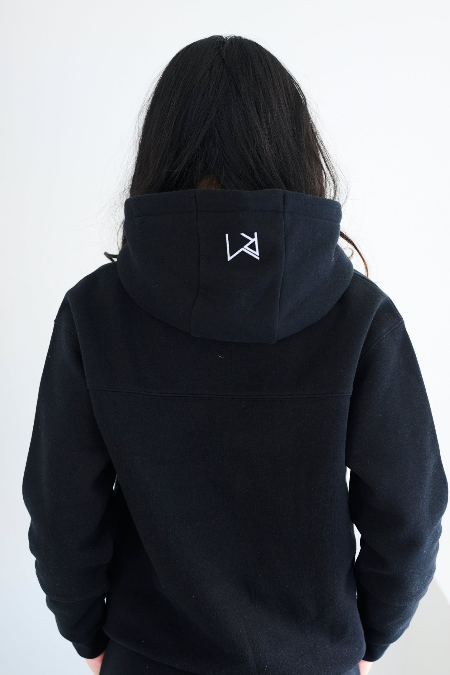 Two Piece Lounge Set. Hooded Sweatshirt and Jogger - Black