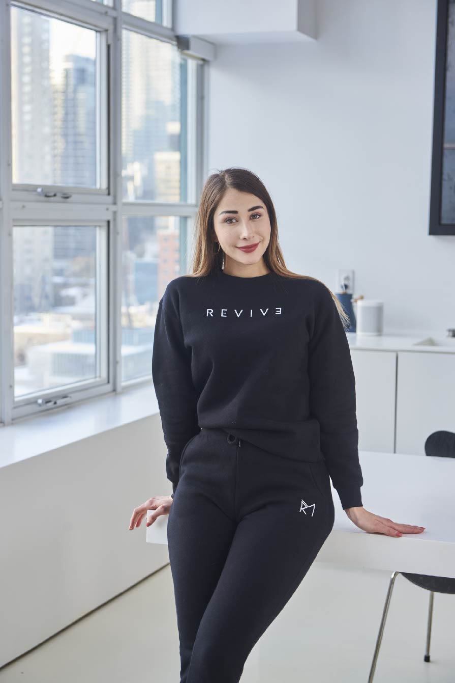 Two Piece Lounge Set. Crew Neck Sweatshirt and Jogger Pants