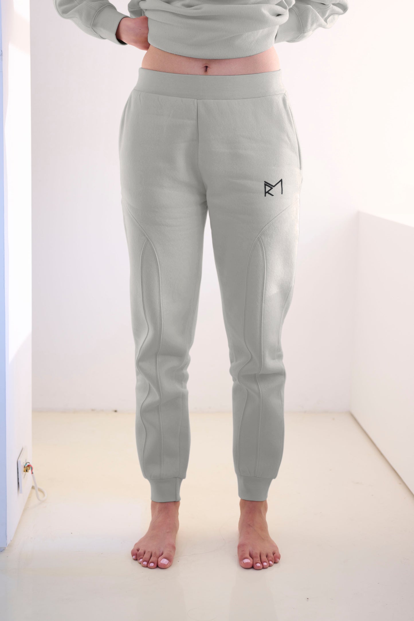 Panelled Jogger - Grey Heather